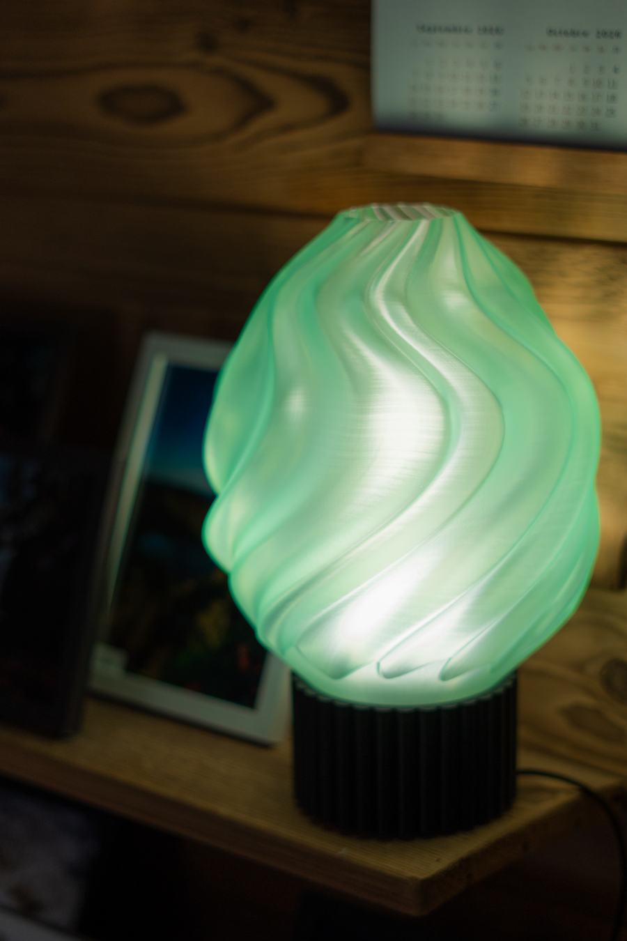 Diffuseur Meringue coloris vert menthe, allumé